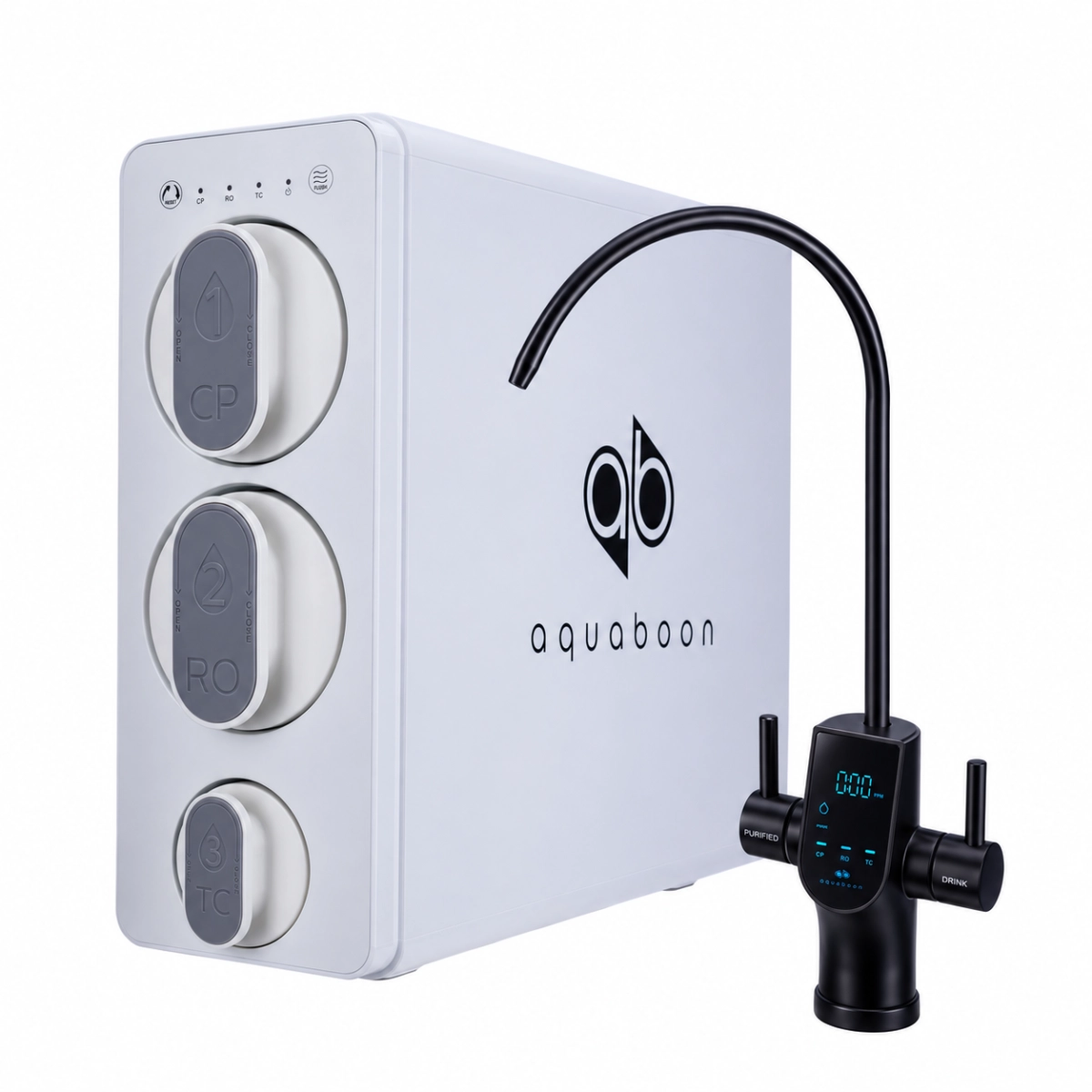 Tankless Reverse Osmosis System with 600GPM Membrane With Alkaline And Smart Black Matte Finish Faucet